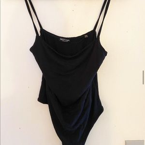 Basic black tank top bodysuit